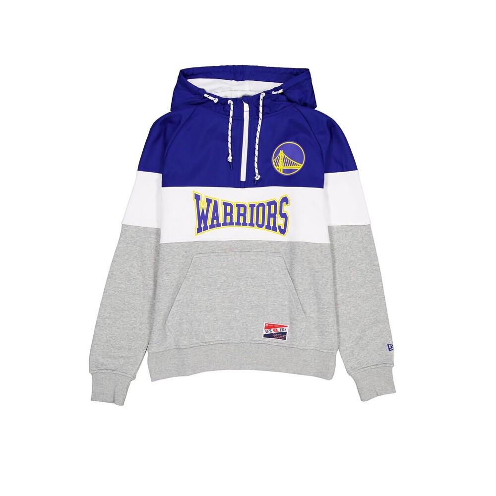 New Era Golden State Warriors Throwback Color Block Hoodie - Size S
